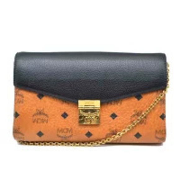 MCM Handbags - MCM Visetos Logogram Chain Shoulder Bag Cognac S